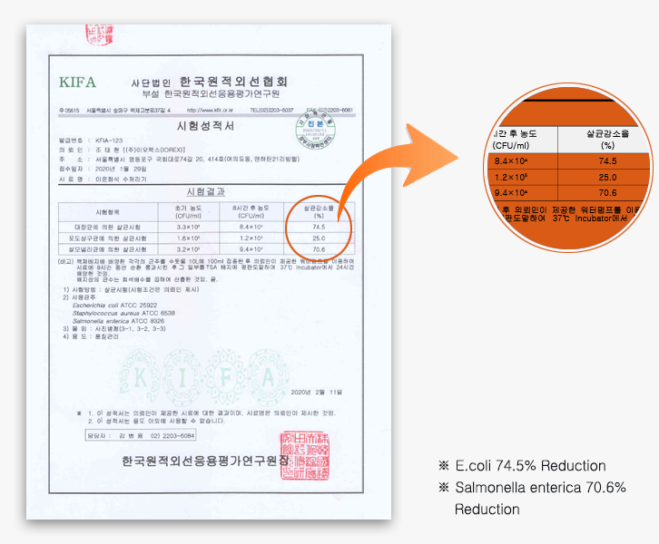 salmonella enterica E.coli remove rust scale sterilization iorex IOREX
